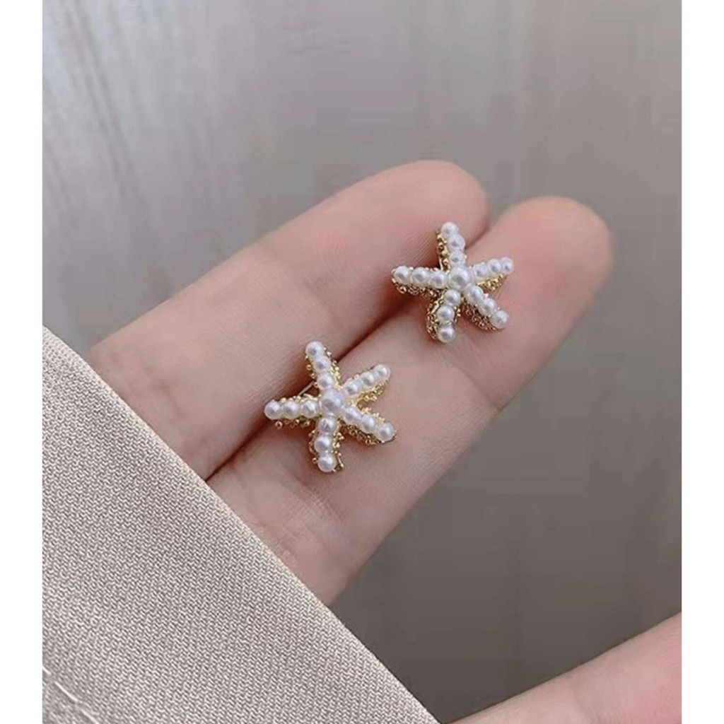 mija.stories - starfish pearl earrings ต่างหูมุกรูปปลาดาว