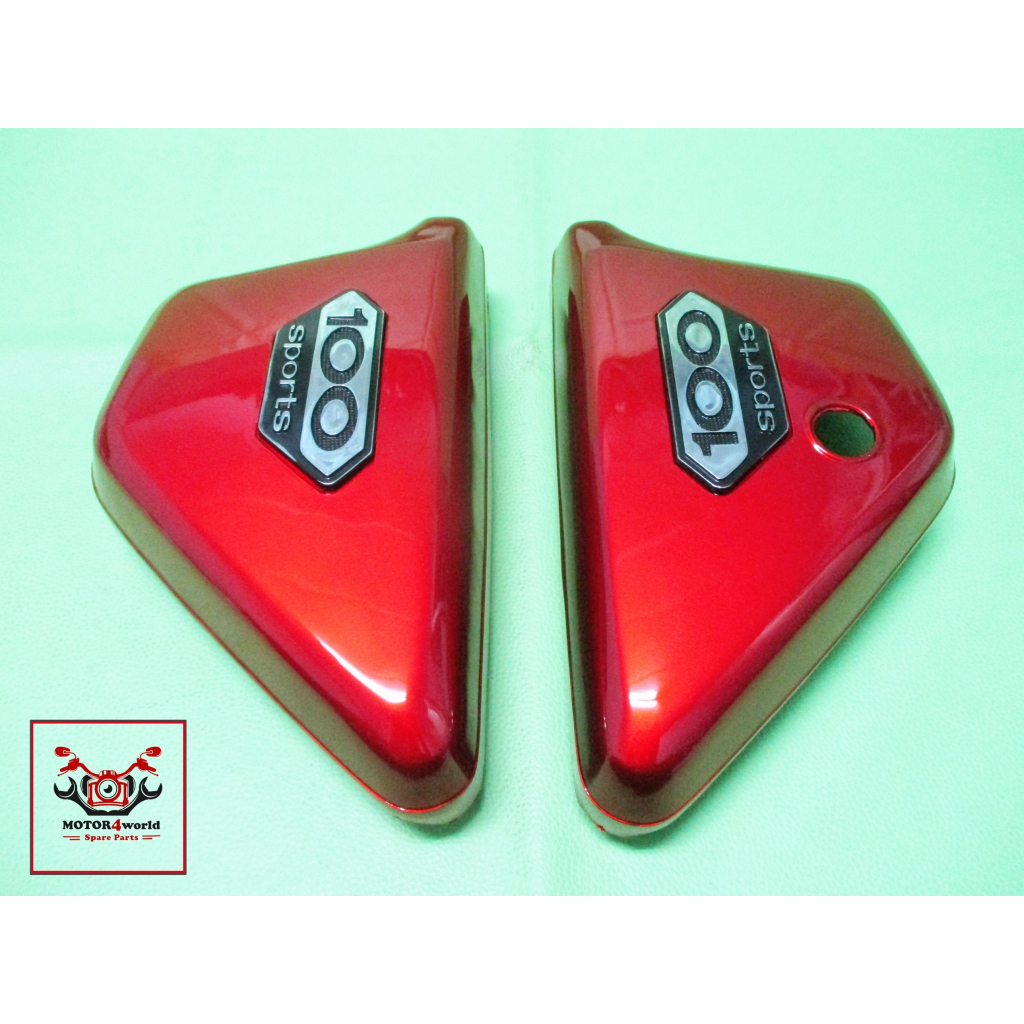 SIDE COVER "RED" SET with LOGO For KAWASAKI G7 G7T G7TA G7S G7SA // ฝากระเป๋าข้าง สีแดงบรอนช์ มีโลโก้
