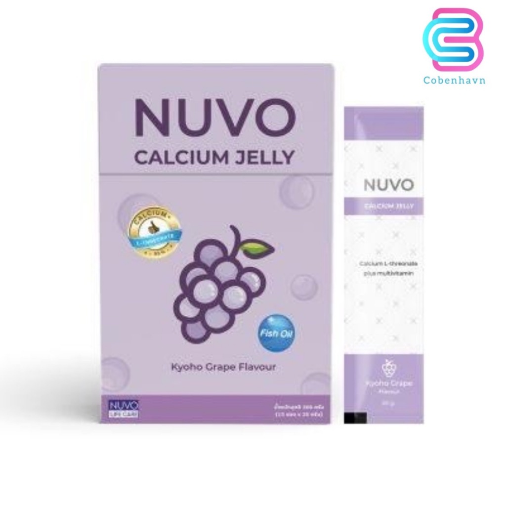 Nuvo Calcium Jelly ผลิตภัณฑ์เสริมอาหาร นูโว แคลเซียม เจลลี่ รสองุ่นเกียวโฮ (15 ซอง x 20g.)