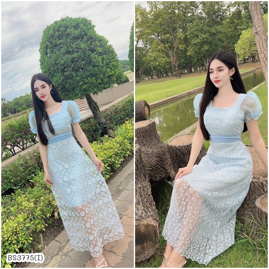 พร้อมส่งจากไทยคร่า รวมเดรสฟ้า ใส่วันแม่จ้า ฟรีไซ SML ใส่ได้คะ