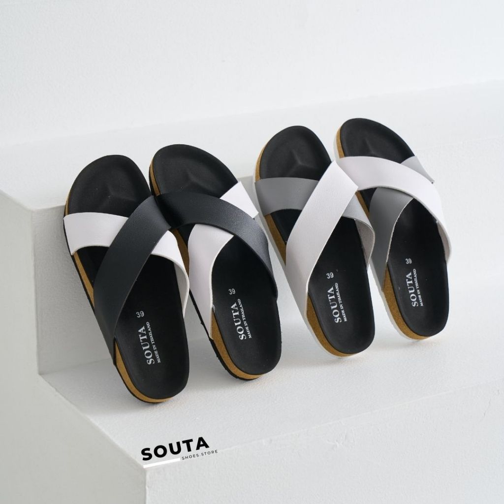 The Ren - Souta รองเท้าแตะแบบสวม รุ่นมินิมอล สีทูโทน >> ไซส์ 35-45 *ลด1ไซส์*