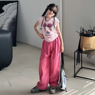 Beryl kids🌸ชุดเซ็ทเด็กผู้หญิงแฟชั่น🎀เสื้อแขนสั้นกางเกงขากว้าง โดปามีน สไตล์เกาหลี ลำลอง งานดี ใส่สบาย ฤดูร้อน