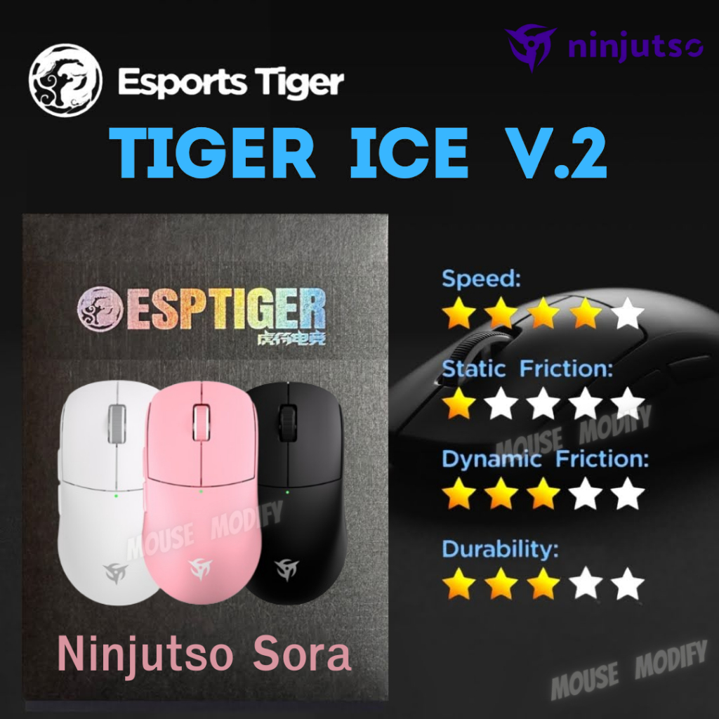 ✨พร้อมส่งด่วน จากไทย✨เมาส์ฟีท Tiger ICE V.2 Mouse Feet for Ninjutso Sora 4K