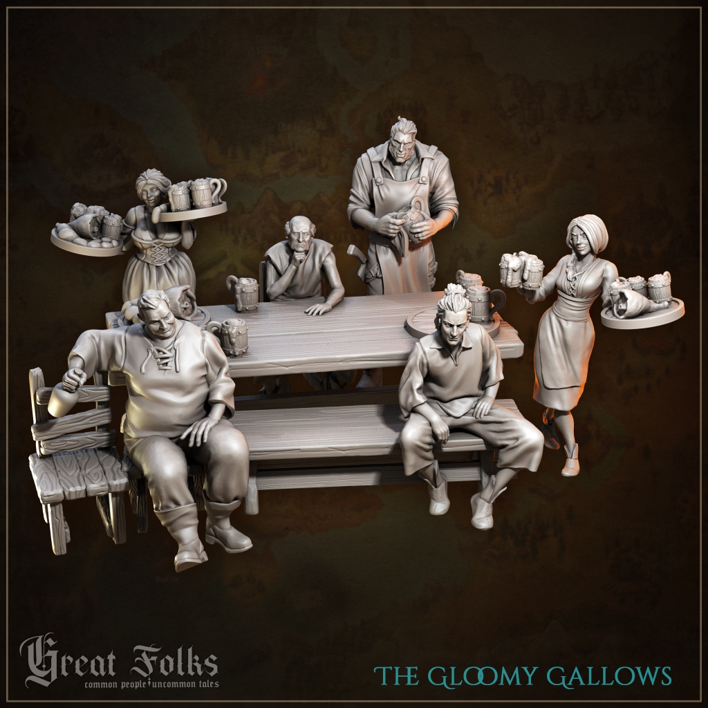 DnD NPC ชุดโรงเตี๊ยม พนักงาน ลูกค้า - The Gloomy Gallows