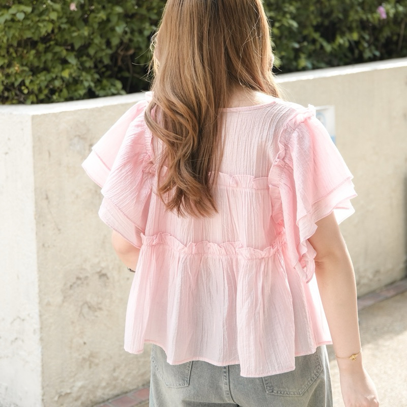 Bubble top 🫧 Chakiya.store❣️เสื้อแต่งระบาย แขนพลิ้วๆ มี 7 สีเลยค่า รูปที่ 3