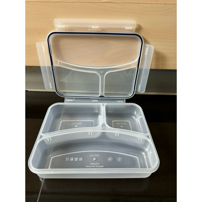ซุปเปอร์ล็อค กล่องข้าวแบ่ง 3 ช่อง รุ่น 6185 (1,100 มล.) กล่องใส่อาหาร กล่องพลาสติก Food Lunch Box กล่องถนอมอาหาร