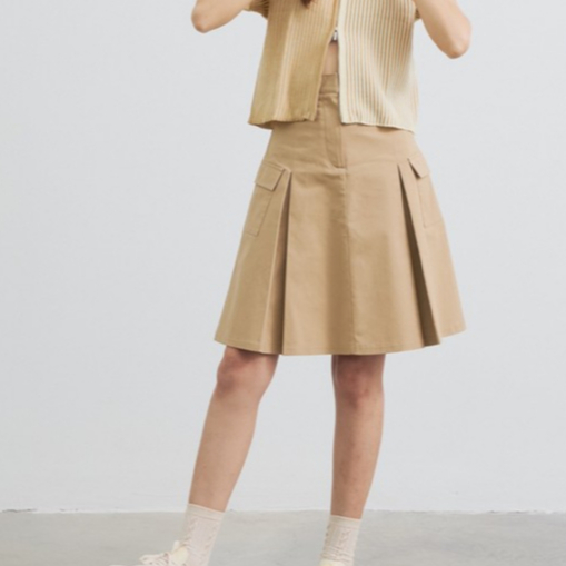 School Midi Skirt กระโปรงจับจีบความยาวระดับเข่า