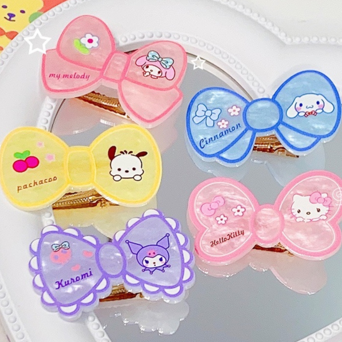 ในไทย-พร้อมส่ง กิ๊บหนีบผม Sanrioลายการ์ตูน สีแคนดี้ น่ารักหวาน BBคลิปด้านข้าง สไตล์เกาหลี นักเรียนสำหรับผู้หญิง-Move