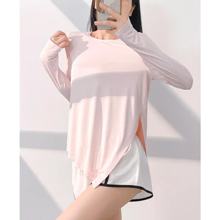 ใหม่✨YOGA-151 เสื้อคลุมบรา เสื้อออกกำลังกายแขนยาว ทรงหลวม ผูกข้างได้