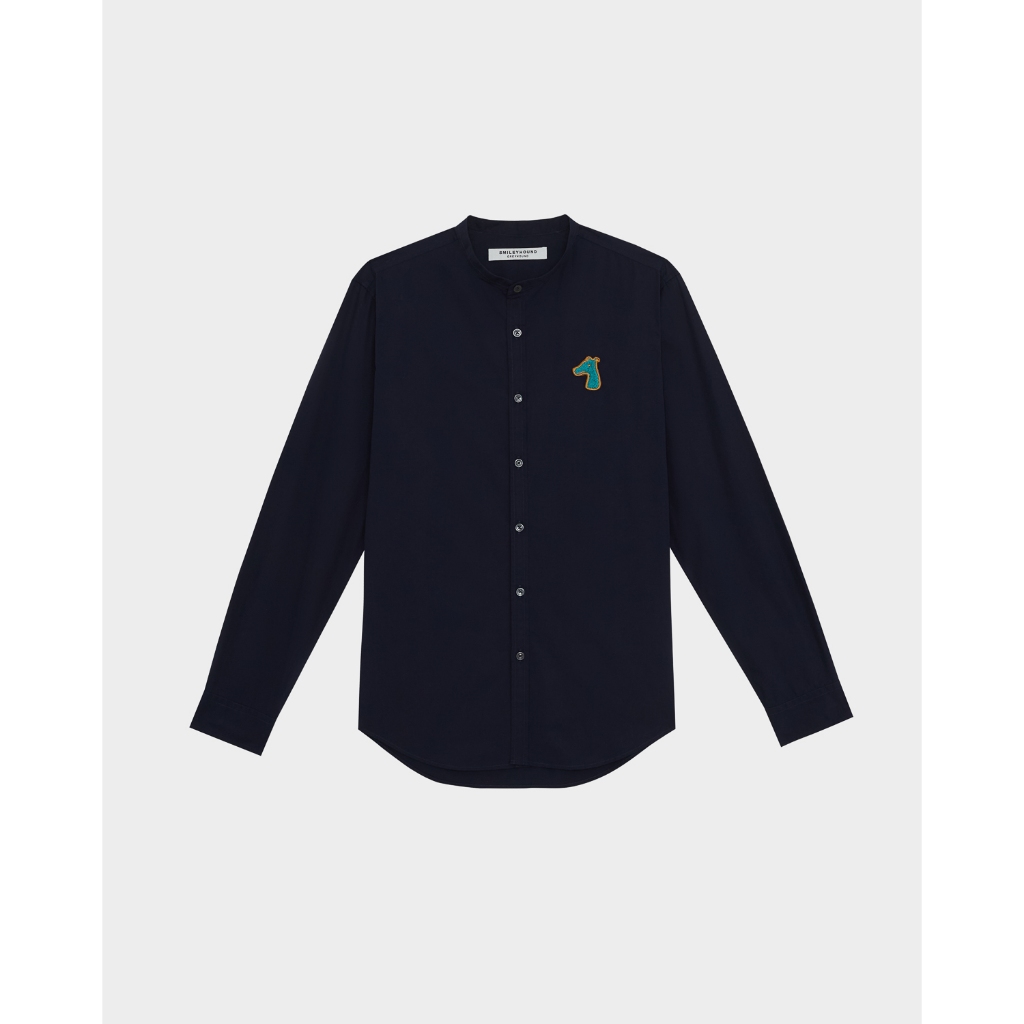 POPLIN SLIM SHIRT WITH LOGO EMBROIDERED