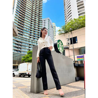 001 กางเกงขาม้าเล็ก ยาว38 นิ้ว ซิปหน้า เอวสูง ทรงสวย ผ้าโรเชฟ ผ้าหนาและยืดหยุ่น