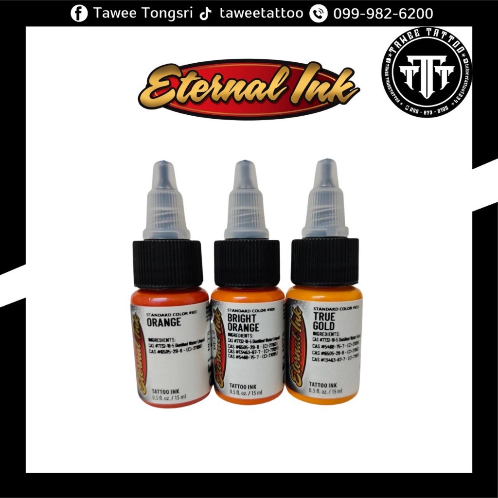 สี Eternal ครึ่ง ออนซ์ ขวด เล็ก กระทัดรัดรัด สีแท้ 100% นำเข้าจาก USA สียอดนิยม สำหรับช่างสัก