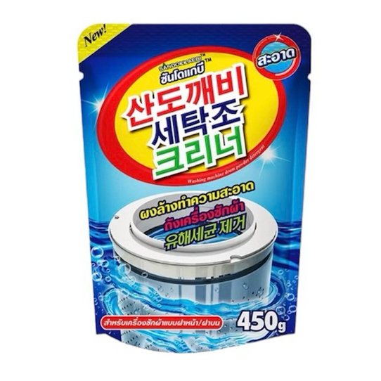 [ซื้อในไลฟ์ลด50%ของแท้] ซันโดแกบิ sandokkaebi ผงล้างทำความสะอาดถังเครื่องซักผ้า ฝาหน้าและฝาบน ปริมาณ 450 กรัม ฉลากไทย