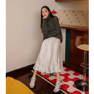 SATIN BALLOON SKIRTS กระโปรงผ้าซาติน ทรงบอลลูน แบบยาว งานดีมาก สวยหรูมากๆค่ะ