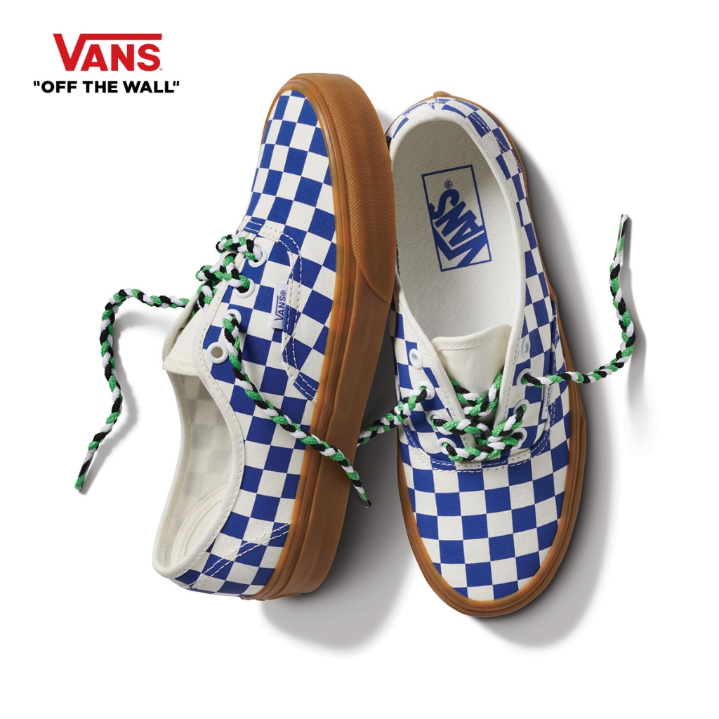 VANS AUTHENTIC - CHECKERBOARD BLUE/WHITE รองเท้าผ้าใบ หญิง ชาย