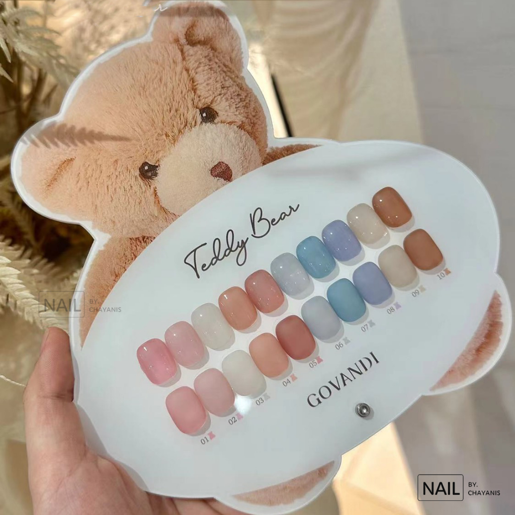 เซตสีเจลไซรัปชานม 10 สี พร้อมชาร์ทโชว์หมี Teddy GOVANDI