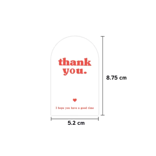 [พร้อมส่ง🇹🇭] สติ๊กเกอร์ "thank you.♥︎" ไดคัทโค้งด้านบน (แพค 50 ดวง) มีให้เลือก 3 สี