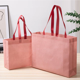 พร้อมส่ง ถุงช้อปปิ้งแบบพกพา สีทูโทน T205 ถุงผ้าไม่ทอพับได้ ถุงผ้าสปันบอนด์ ลดโลกร้อน หนา 70 แกรม