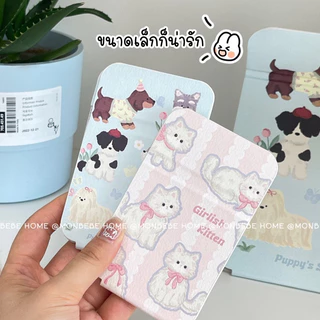 กระจกแต่งหน้า กระจกตั้งโต๊ะ กระจกพับ ลายแมวและสุ นัข มี 2 ​​ขนาด ใหม่เมื่อ 8.17