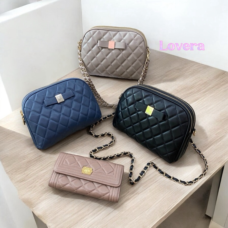 Bow 25cm กระเป๋าหนังแกะนิ่มมากเบาที่สุด แบรนด์Lovera