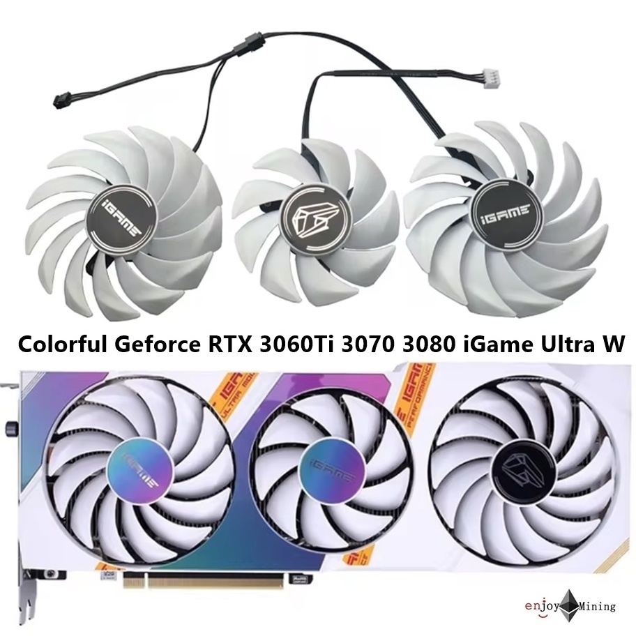 พัดลมการ์ดจอ Colorful Geforce RTX 3060 3060Ti 3070 3080 iGame Ultra W OC Graphics card cooling fan