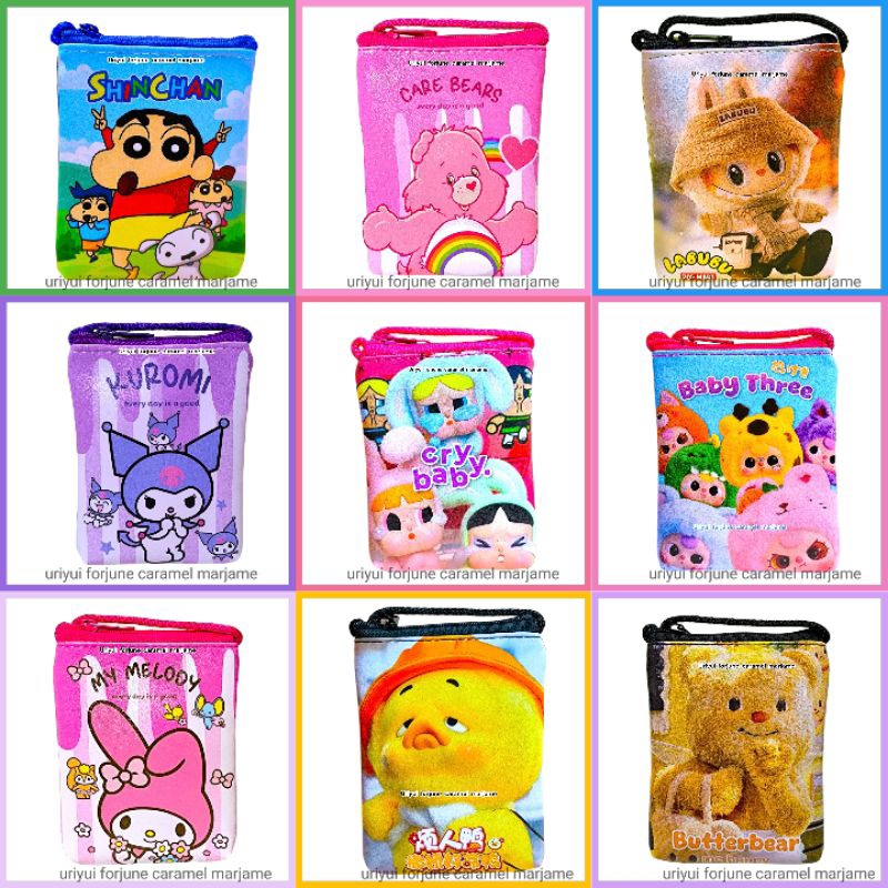 กระเป๋าคล้องคอ กระเป๋าใส่เงินเด็ก ลาบูบู้ cry baby  sario หมีเนย คุโรมิ เบบี้ทรี ส่งทุกวัน
