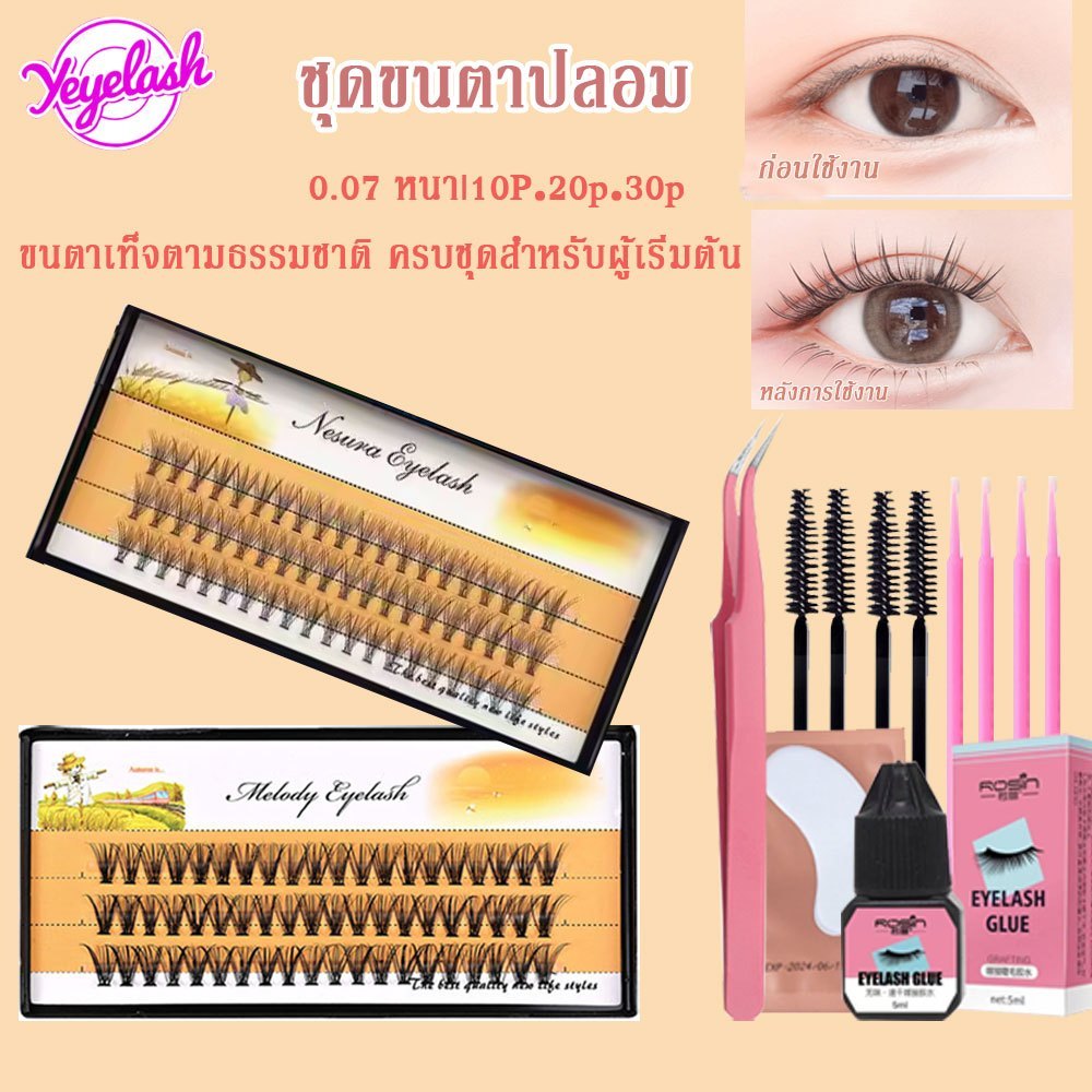 ขนตาปลอม ขนตาปลอมธรรมชาติ 10P/30P ชุดต่อขนตา สามารถทำให้ขนตาเป็นธรรมชาติและทำแต่งหน้าด้วยขนตาปลอมอย่างรวดเร็ว