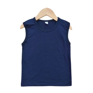 เสื้อแขนกุดเด็ก สีพื้น ผ้าคอตตอน 100%