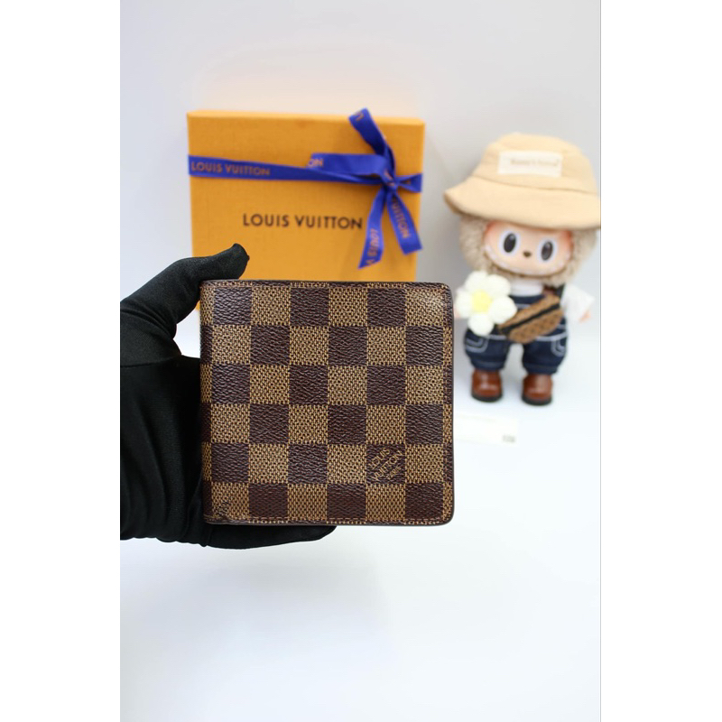 กระเป๋าสตางค์LVมือสองของแท้ลายDamierแท้100%