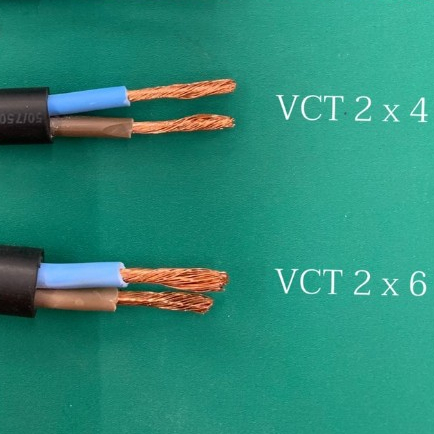 สายไฟ สายไฟอ่อน สายไฟปลั๊กพ่วง VCT2x4  VCT2x6 sq.mm. IEC53 ราคาต่อ 1 เมตร
