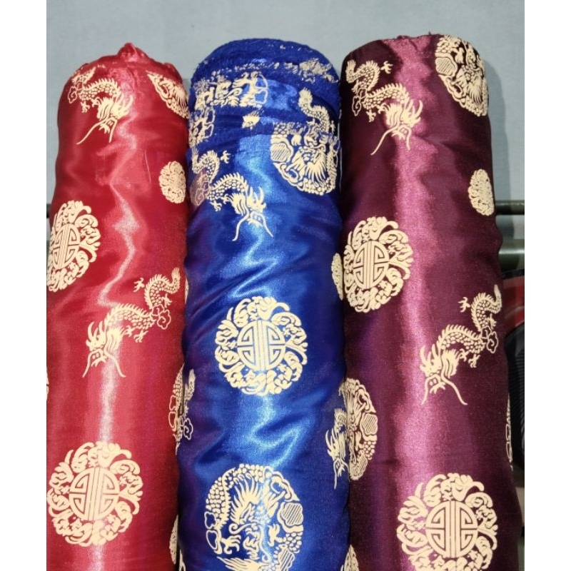 ผ้าเมตร ผ้าตรุษจีน ผ้าเครปลาย ผ้าไหมลาย45″ขายเป็นหลา