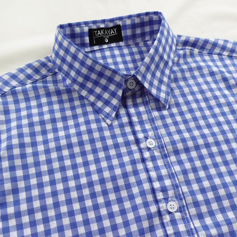 takayay brand เสื้อเชิ๊ต สก๊อตฟ้ากลาง 36-54 นิ้ว เสื้อเชิ้ตสก๊อต ผ้าคอตตอนทวิล ราคา ถูกที่สุด ดีลบีเคเค แกลเลอรีภาพที่ 6