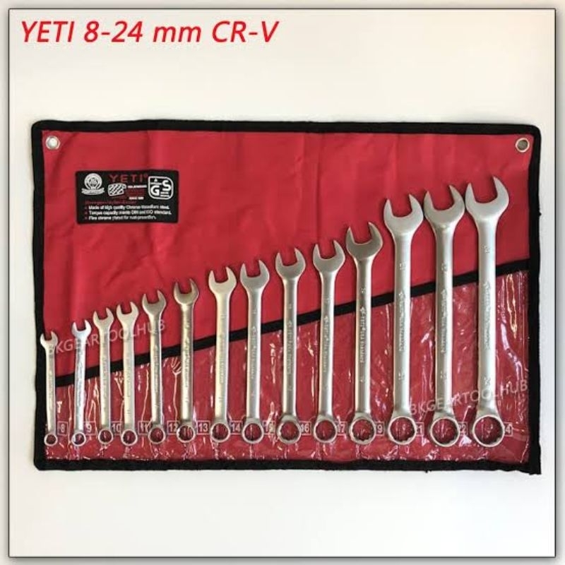 ประแจเยติ(YETI) ประแจแหวนข้างปากตาย 8-24 มิล/14ตัว