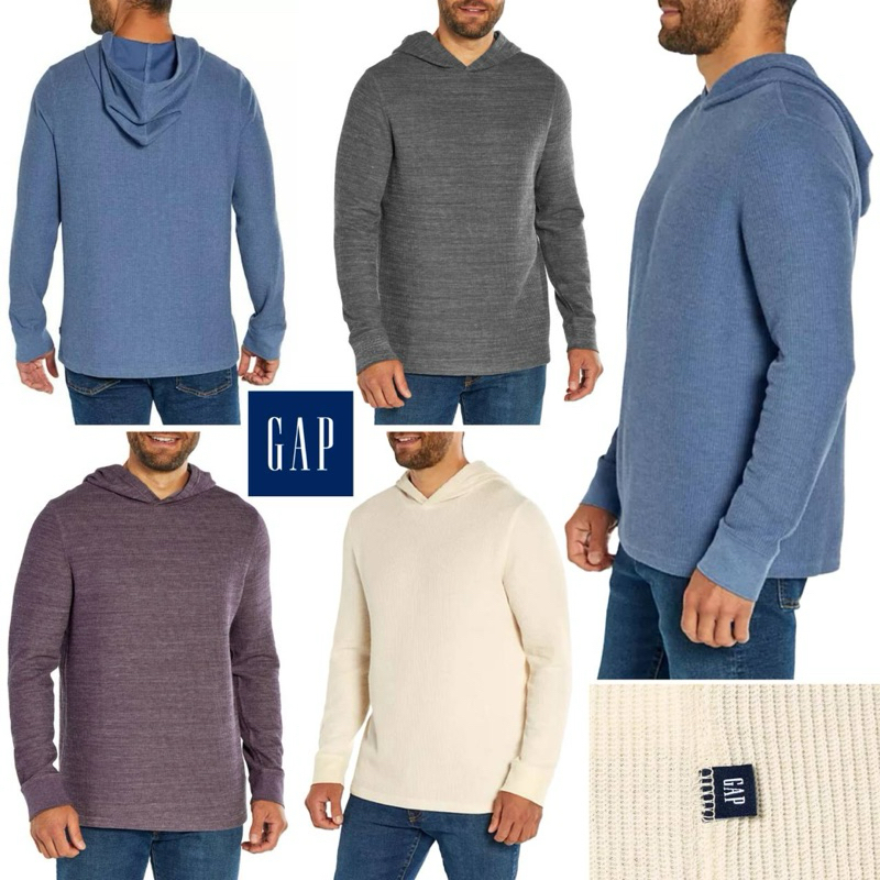 เสื้อแขนยาว Gap Waffle Textured Pullover Hoodie