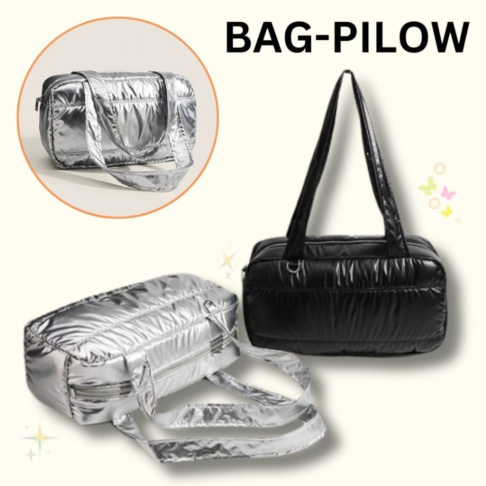 BAG-PILOW ✨ กระเป๋าถือ สะพายข้าง กระเป๋าผู้หญิง กระเป๋าทรงหมอน พร้อมส่ง 2 สี