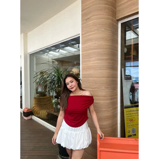 Malin 🤎🪡 เสื้อปาดไหล่เอวสับสาวอวบ