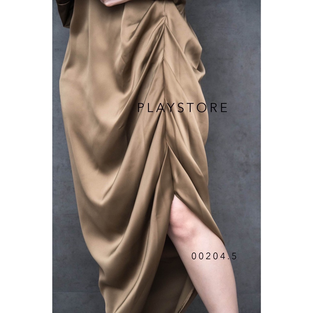 🔖Mirrorsister 00204.5 เดรสออกงาน ทรงเก๋ ข้างนึงแขนยาว ข้างนึงเว้าไหล่เดียว ชายเฉียงทำให้รูปร่างดูเพรียว ใส่สบาย มีสายผูก รูปที่ 2