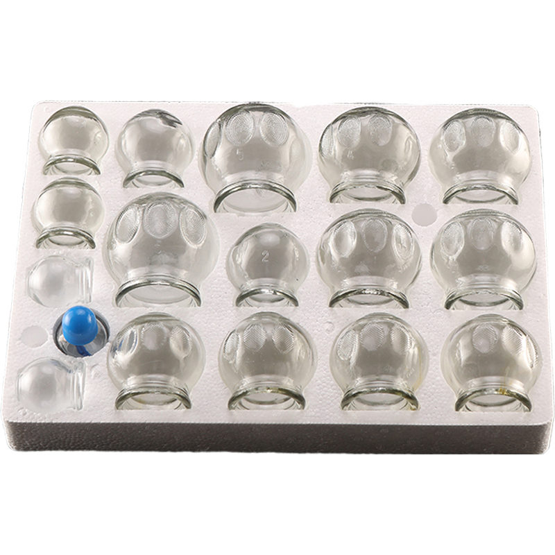16 ชิ้น สูท ครอบแก้วสูญญากาศ ครอบแก้วไฟ แบบหนา สําหรับใส่ยา บําบัด Fire Cupping เลือดชะงักงัน เหยือกแก้ว