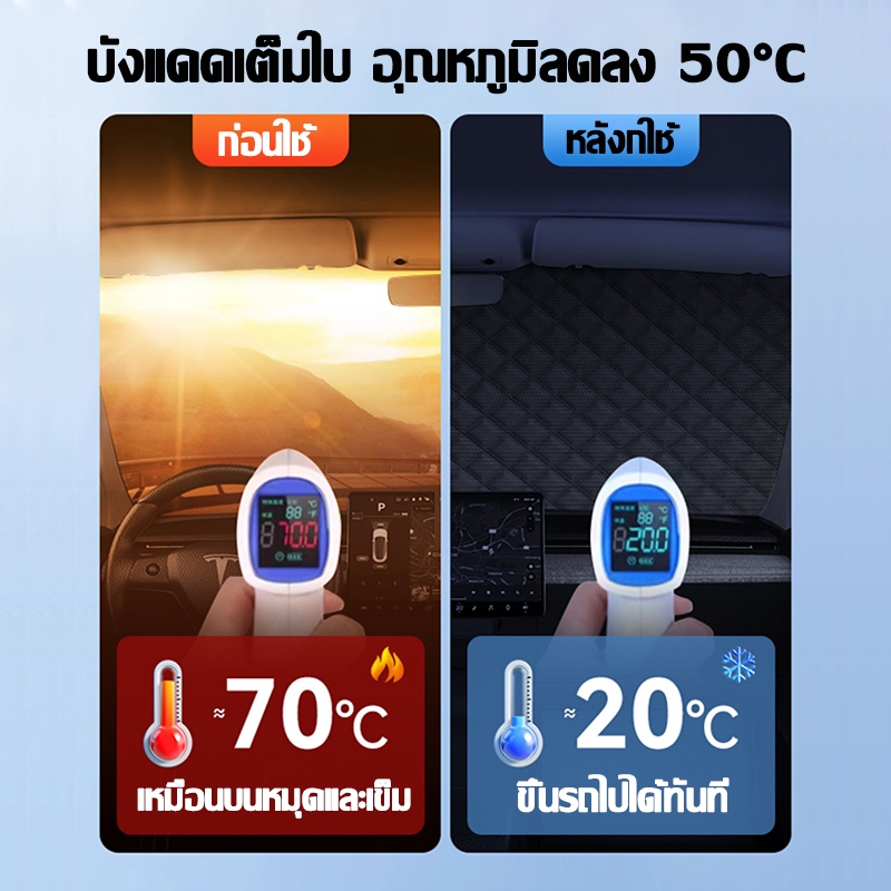🚘ผ้าคลุมรถที่แข็งแกร่งที่สุด🚘ผ้าคลุมรถครึ่งคัน  ผ้าคลุมรถยนต์ กันรังสี UV กันฝน กันน้ำ100% กันใบร่วง กันขี้นก - รูปที่ 3