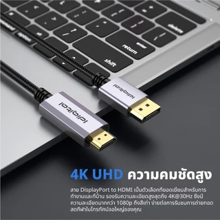⚡ส่งจาก กทม⚡Idigital DP to HDMI Cable สายเคเบิล, 4k 30Hz, 1080p 120Hz, 1m- 5m, For PC, TV, โปรเจคเตอร์, รับประกัน 1 ปี