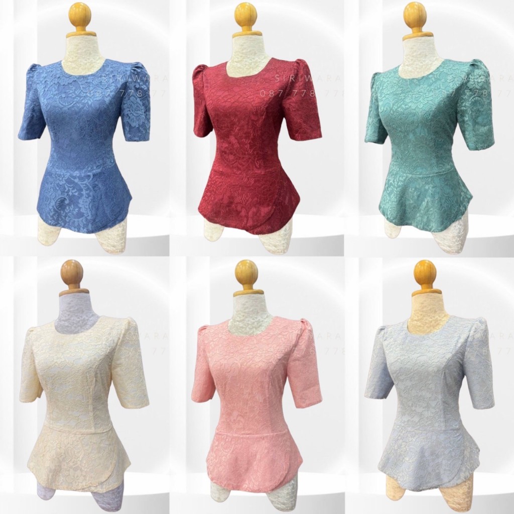 [LA-177] เสื้อลูกไม้อิตาลี ผ้าดี เนื้อนุ่ม อัดผ้ากาวทั้งตัว แพทเทิร์นและงานตัดเย็บสวยเป๊ะ #ภาพถ่ายจา