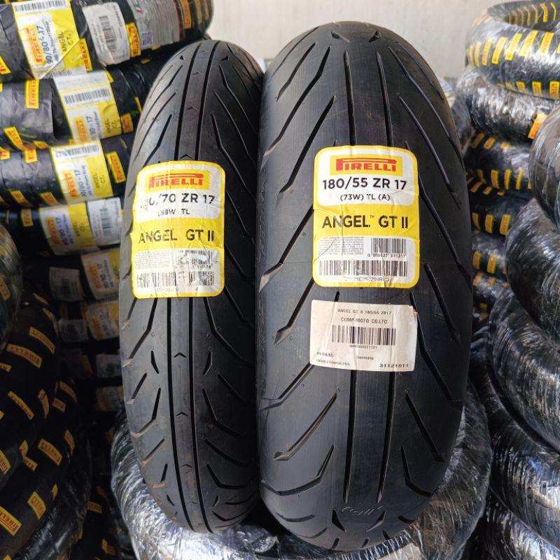 (1คู่) 120/70 ZR17 + 180/55 ZR17 PIRELLI ANGEL GT 2 ยางใหม่เคลียร์สต็อก ผลิตปี 19
