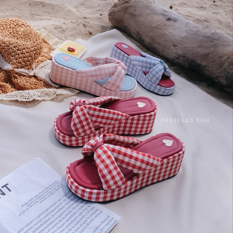 New color สีมาใหม่ รุ่น Happy (ผ้าลายกิงแฮม,สก็อต)สายคาดนุ่มฟู Size34-42 JUDII LES SHU - รูปที่ 2