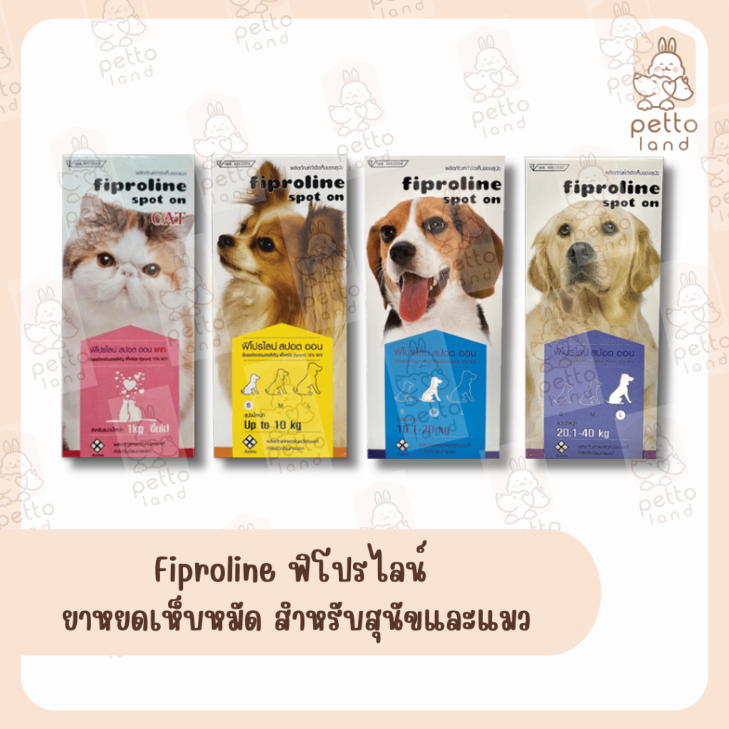 Fiproline ฟิโปรไลน์  ยาหยดเห็บหมัด สำหรับสุนัขและแมว