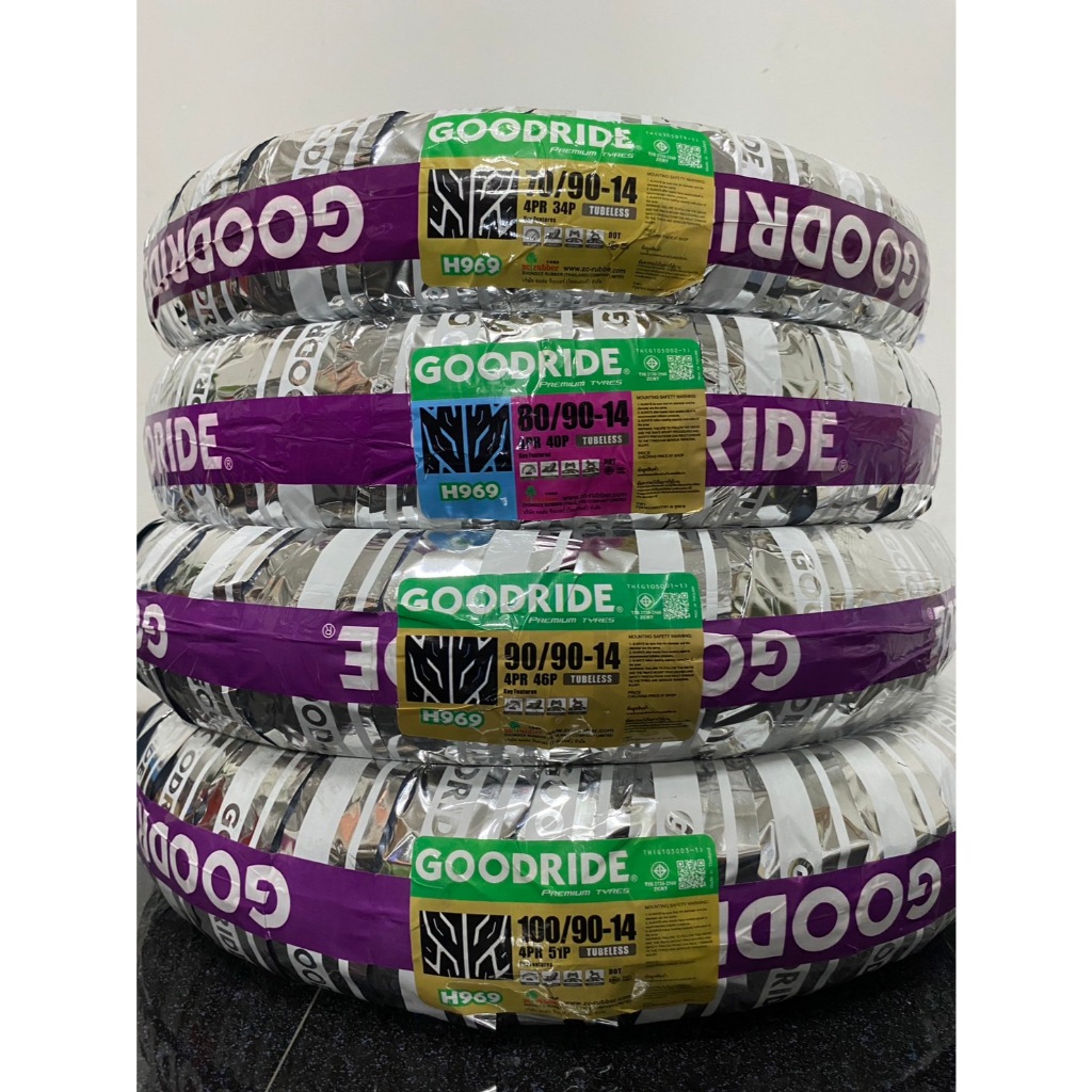 ยางนอกมอเตอร์ไซค์ GOODRIDE เรเดียล-ไฟ ขอบ14 H969 (ไม่ใช้ยางใน) TL (ยางปี2025) ราคา ถูกที่สุด ดีลบีเคเค แกลเลอรีภาพที่ 3