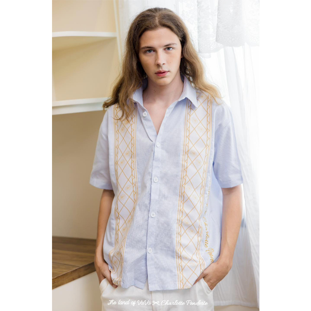 Thelandofvava LOOK11 VNYT1087 เสื้อเชิ้ตผู้ชาย The Land of vava X Charlotte Penderie ลิขสิทธิ์แท้จาก vava