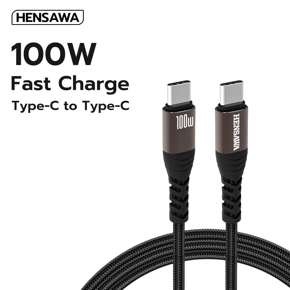 HENSAWA US3101 สายชาร์จเร็ว TypeC to TypeC PD 60w 240w 100W พร้อมชิป E-Marker Cable ถ่ายโอนข้อมูล fo