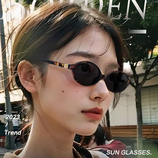 แว่นตากันแดดแฟชั่นป้องกันรังสียูวีกรอบวงรีพิมพ์เสือดาวสไตล์เกาหลีเรโทรเหมาะสำหรับผู้ชายและผู้หญิงเหมาะกับทุกเพศทุกวัย