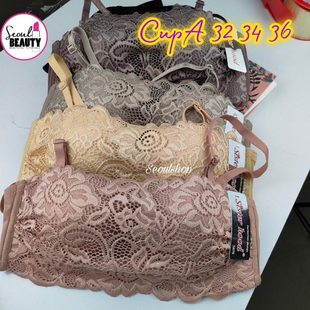 Sister hood ยกทรงลูกไม้ ทรงเกาะอก ฟองบาง มีโครง / 7170 (32-36 CupA)