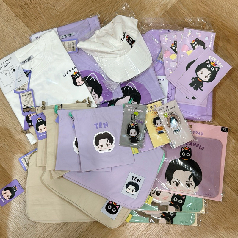(พร้อมส่ง) โมชิน้องเตนล์ การ์ดโฮลเดอร์ ผ้าห่ม เสื้อยืดม่วง #MoshiMoshixTENwithCANELE แก้วม่วง ถุงม่วง กระเป๋าไอแพด